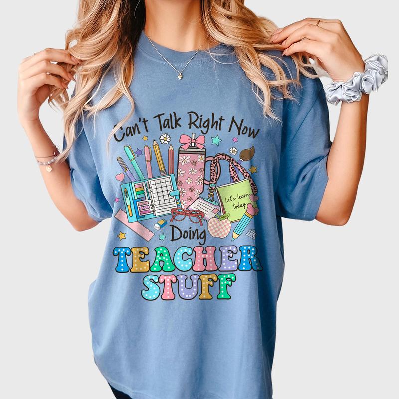 Canâ€™t Talk Right Now Doing Teacher Stuff T-shirt, Teacher Shirt, Funny Teacher Tee, Retro Teacher Shirts, Teacher Appreciation Gifts, Back To School Shirts, Gifts For Teacher, Women Shirt, Retro Shirt, Women's Tops