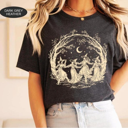Halloween Witch T-Shirt, Cottagecore Witch Vintage Shirt, SaIem Witch Trials Shirt, Retro Tee, Trending Tshirt Casual Top