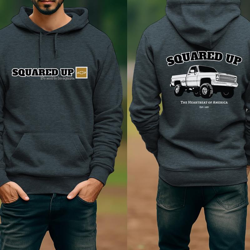 80s Chevy Silverado Hoodie For Him | Square Body Fan Hoodie, It's Cool To Be Square Hoodie, Bright Colors, Find Your Signature Look, Menswear Unisex