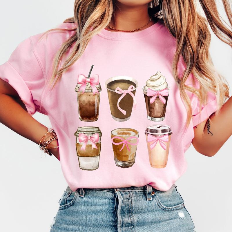 Iced Coffee Club Coquette Sweatshirt T shirt Hoodie, Trendy Coffee Lover, Coquette Bow Shirt, Coquette  Sweatshirt, Coffee Lover Soft Girl Era, Coffee