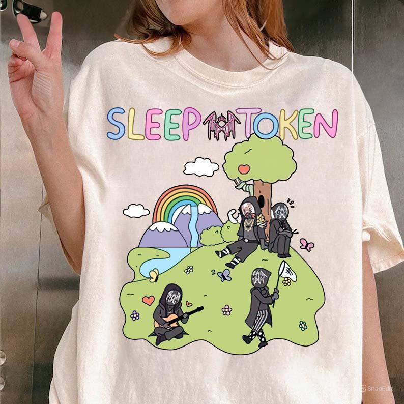 Sleep Token Cowboy Rider Shirt, Cute Rainbow Graphic Tee, Unisex Cotton Crewneck, Trendy Sleep Token Fall 2024 Apparel Sweatshirt, Hoodie, Comfort Col