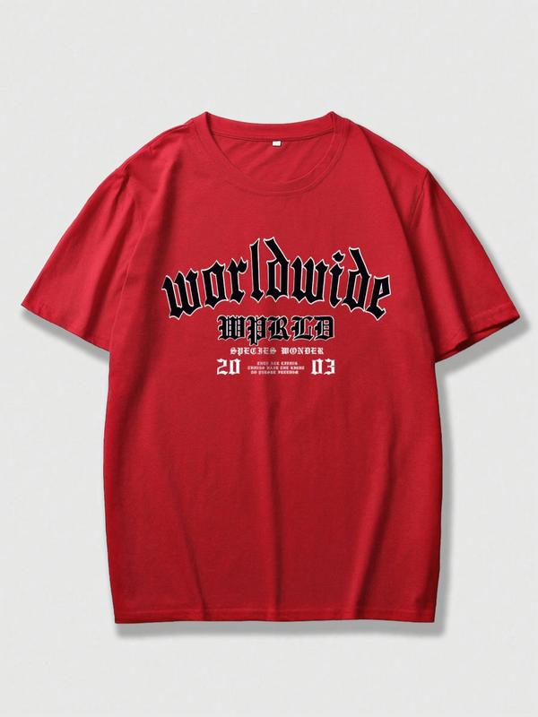 Men's Letter &Â AnimalÂ Graphic Print Round Neck Tee, Regular FitÂ Casual Short Sleeve T-shirt for Summer, Men'sÂ Top for Daily Wear