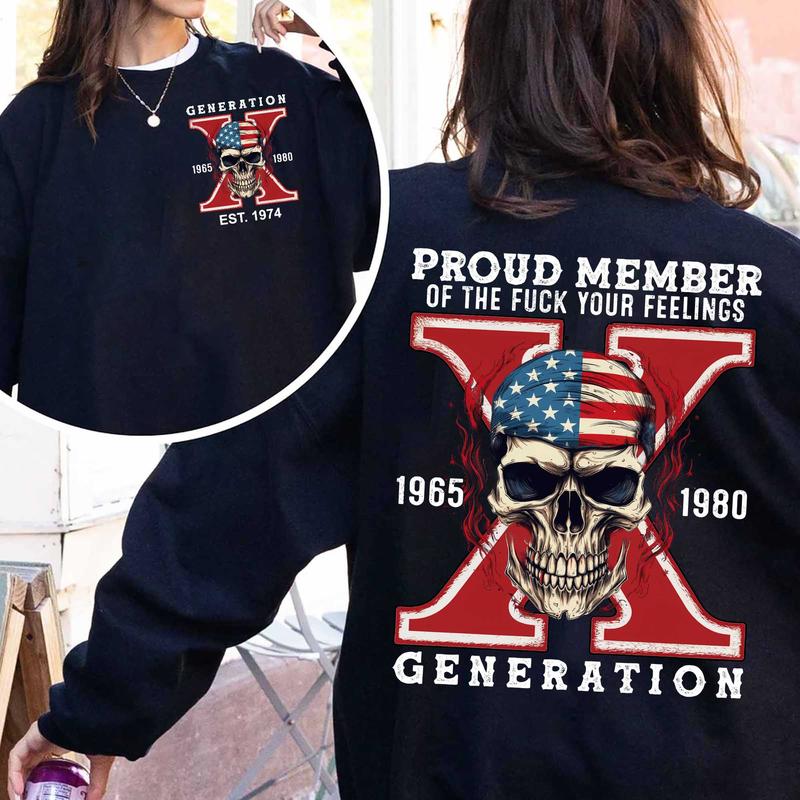 Custom Gen X Skull New Version 2 Shirt, Gen X Raised On Hose Water And Neglect T-Shirt, Vintage Inspired Shirt Casual Menswear Casual Menswear