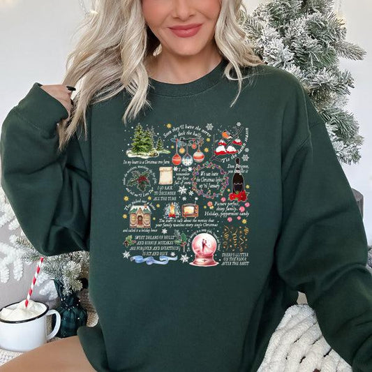 VER 2 RED AND FOREST GREEN color Christmas Song Cozy Unisex ShirtSweatshirtHoodie