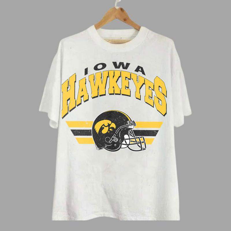 Iowa Hawkeyes Vintage Football NCAA Sweatshirt - Tshirt - Hoodie, University of Iowa Unisex Football NCAA Shirt, Unisex Vintage NCAA Shirt, Classic Football Shirt, Gifts For Football Fan Sport, Cotton, Sweatshirt, Casual Clothes