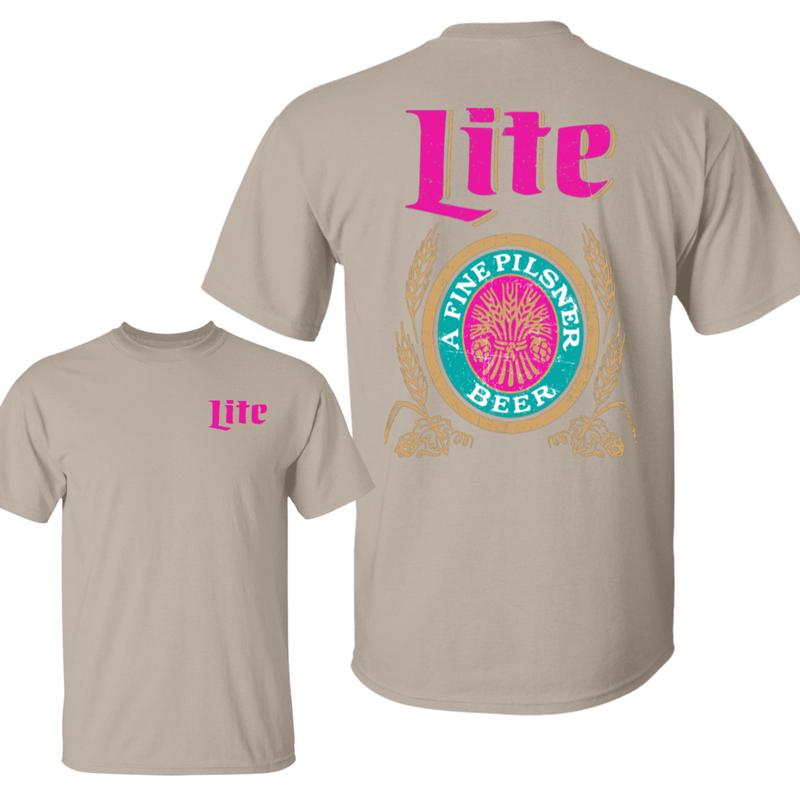 Limited Edition Prints Miller Lite Gildan Unisex T-Shirt, Both Side Prints