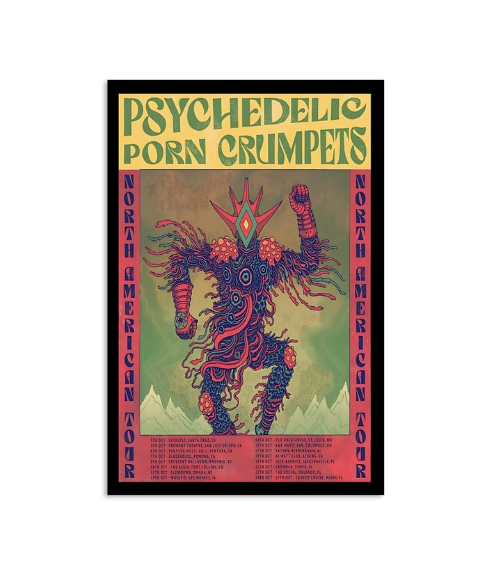 Poster Psychedelic Porn Crumpets North American Tour October 2023