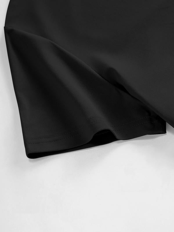 Men's Regular Fit  Me VS Me  Letter Print Round Neck Tee, Street Fashion StreetwearÂ Short Sleeve T-shirt for Daily Wear, Graphic Tees, Casual Comfy Knitting Top for Summer