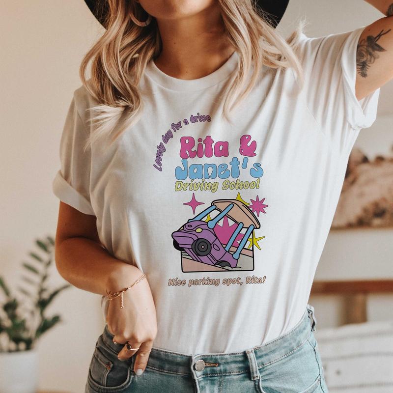 Rita And Janet Driving School Bluey T-shirt - Unisex Appeal - Your Size Here - Pick Your Color - Trendy Styles Available - Active Lifestyle Essentials