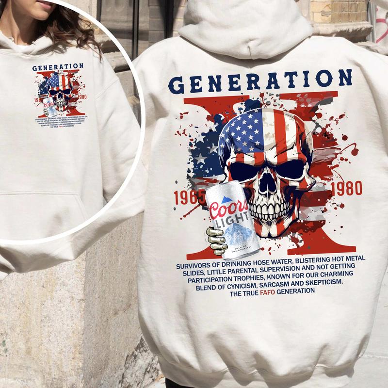 Gen X Funny Beer Shirt: Generation X FAFO Two Side, Casual Gen X Humorous T-Shirt for GenX