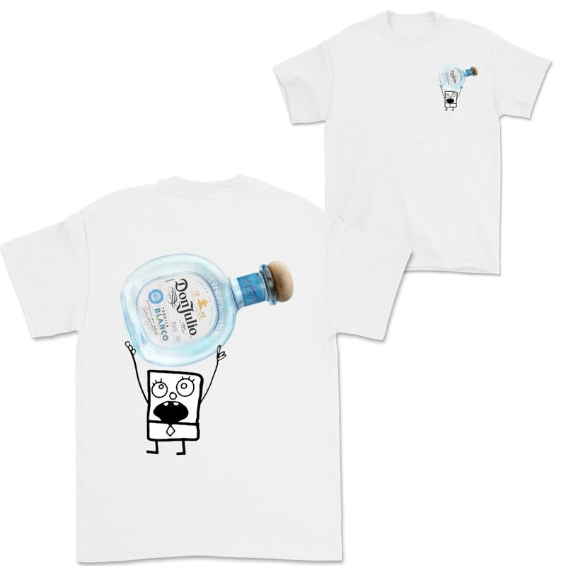 Doodlebob Don Julio Blanco Tequila  2 Sided T-Shirt, Funny Drinking T-Shirt, Summer T-Shirt, Full Color T-Shirt, Unisex T-Shirt, For Men, For Women, Gift For All Menswear Top