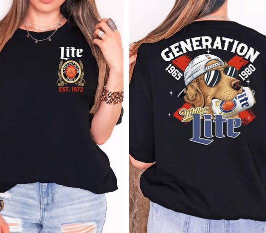 Proud Gen X Dog and Beer Shirt: Raised On Hose Water, Vintage Humor T-Shirt