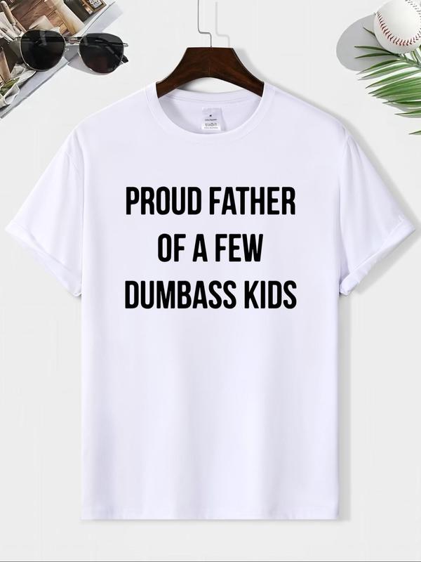 Men's Regular Fit Letter Print Round Neck Tee, Casual Streetwear Slogan Graphic Short Sleeve T-shirt for Summer, Graphic Tees, Graphic Tees for Men, Comfy Breathable Men's Top for Daily Wear