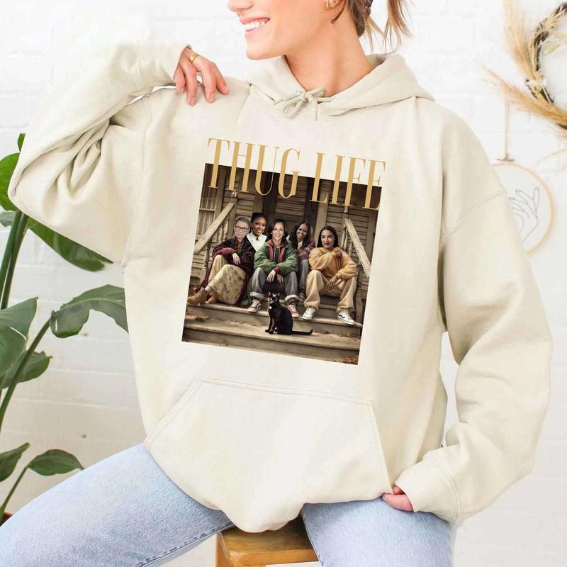 Thug Life Kamala Sweatshirt and Hoodie, Jasmine Crockett Shirt, Women Rights Sweatshirt, Feminist Hoodie, Unisex Shirt