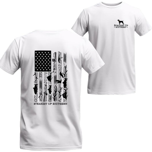 Hunt Fish Flag T-Shirt - Summer Outfits Regular Fit Shirt, Unisex T-shirt For Men, For Women, Best choice, Menswear Top, Beer Shirt Underwear Tshirt