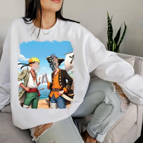 Luff and Narut0 drink milk shirt sweatshirt hoodies, 0ne pjece Shirt, animee Shirt