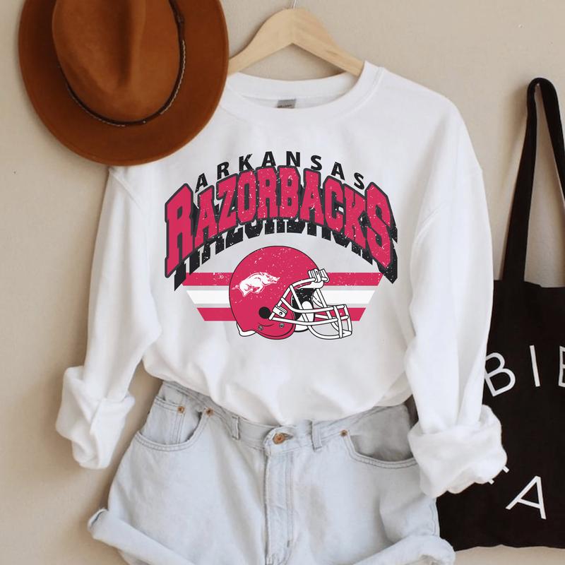 Vintage The University of Arkansas Football Sweatshirt, Trendy Arkansas Razorbacks Football Fan Gifts, NCAA Arkansas Razorbacks Football Game Day, Ark