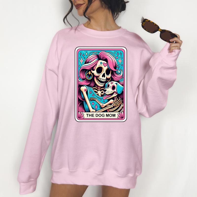 The Dog Mom - Unisex Crewneck Sweatshirt - Print is Sublimation, Tarot, Gift Idea, Relaxed Fit, Casual Apparel