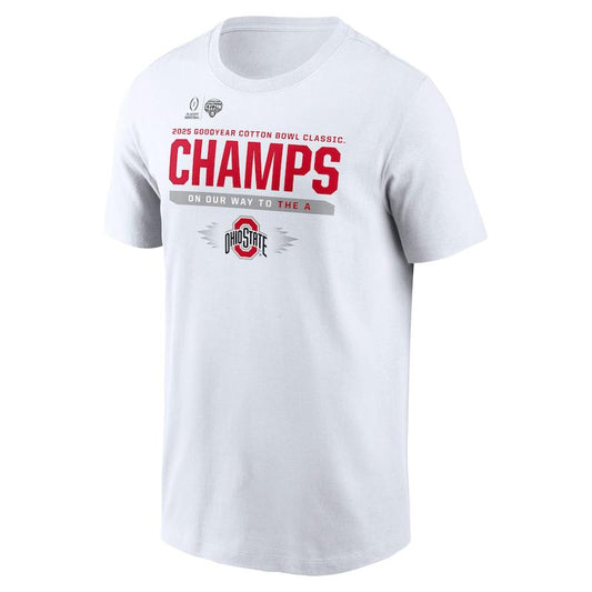NCAA Ohio State College Football Playoff 2025 Cotton Bowl Champions Locker Room OverSize T-shirt Menswear Streetwear Tshirt Crewneck Shortsleeve