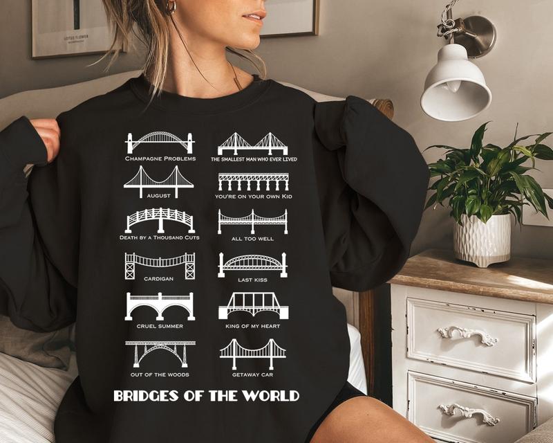 Best Bridges Shirt, Bridges of the World, Smallest Bridge Song Lyrics, Graphic Tee