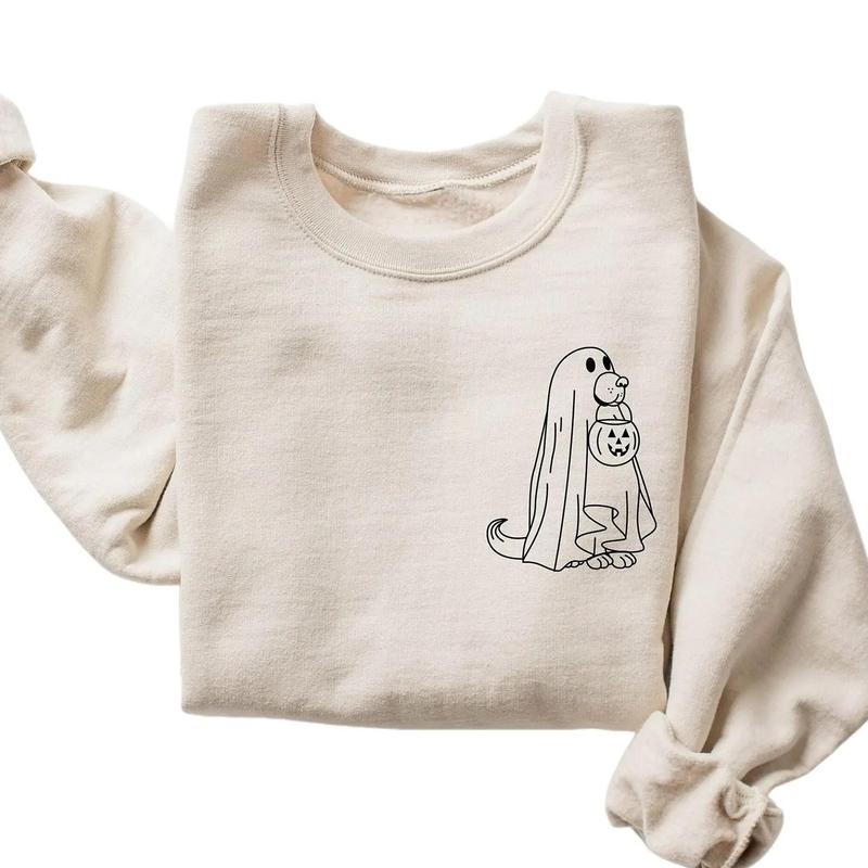 Cute Halloween Dog Sweatshirt, Ghost Dog Shirt, Happy Halloween 2024, Halloween Dog Lovers Tshirt, Halloween Gifts