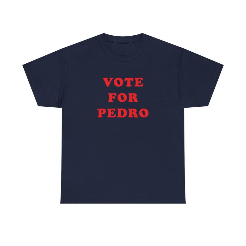 Vote for Pedro Unisex Heavy Cotton Tee - Napoleon Dynamite Shirt - Funny Shirt - Comedy Shirt - Movie Shirt - Gift for Men and Women Casual Classic Menswear Retro Streetwear