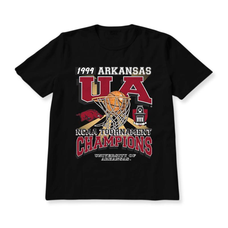 University of Arkansas Tournament Champs NC AA Merch, graphic vintage sports tees summer shirts for men