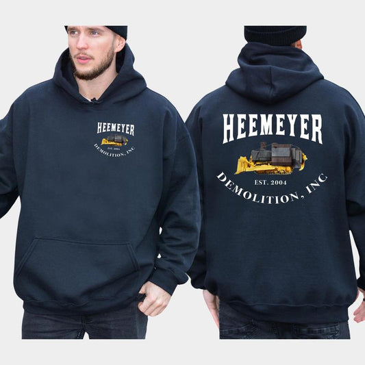 Men's Legendary Marvin Heemeyer Bulldozer Tribute 2-Sided Hoodie, Killdozer Hoodies, Heemeyer Demolition Unisex Tops, Comfort Cotton Casual Menswear, Long Sleeve Pullover
