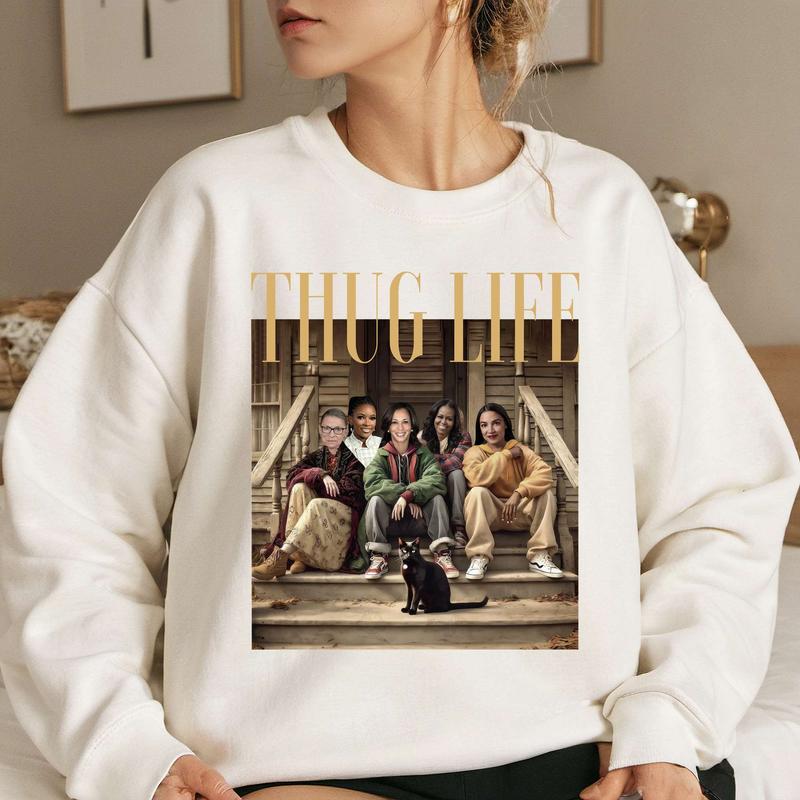 Thug Life Kamala Sweatshirt and Hoodie, Jasmine Crockett Shirt, Women Rights Sweatshirt, Feminist Hoodie, Unisex Shirt