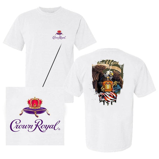 Crown Royal Eagle Usa Flag T-shirt - 2 Side - Styles For Every Occasion - One Style Fits All - Adventure Ready - Extended Size Range - Find Your Favor