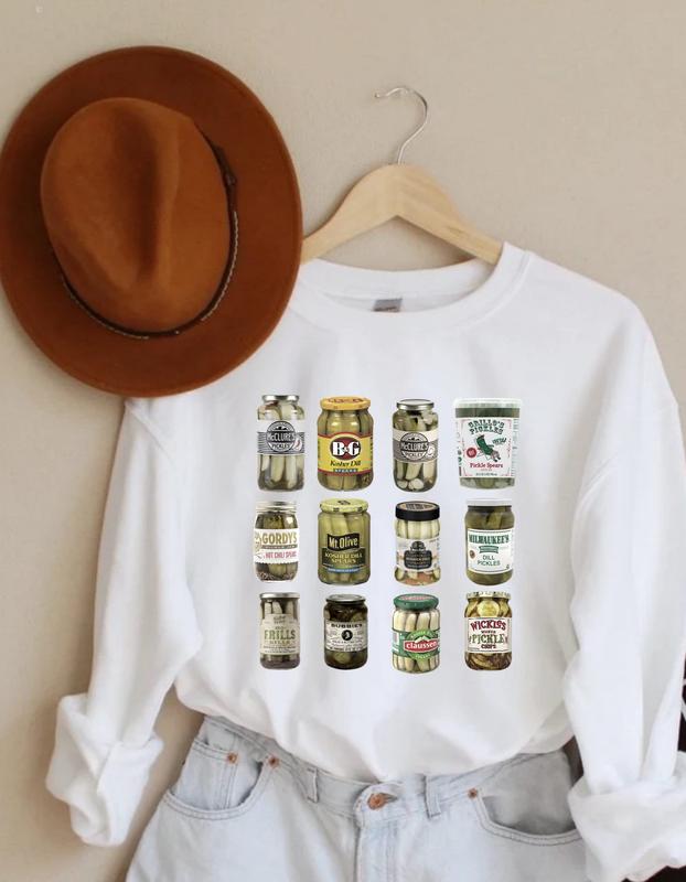 Vintage Canned Pickles Unisex Crewneck Sweatshirt, Canned Pickles Fan Gift Comfort Fabric