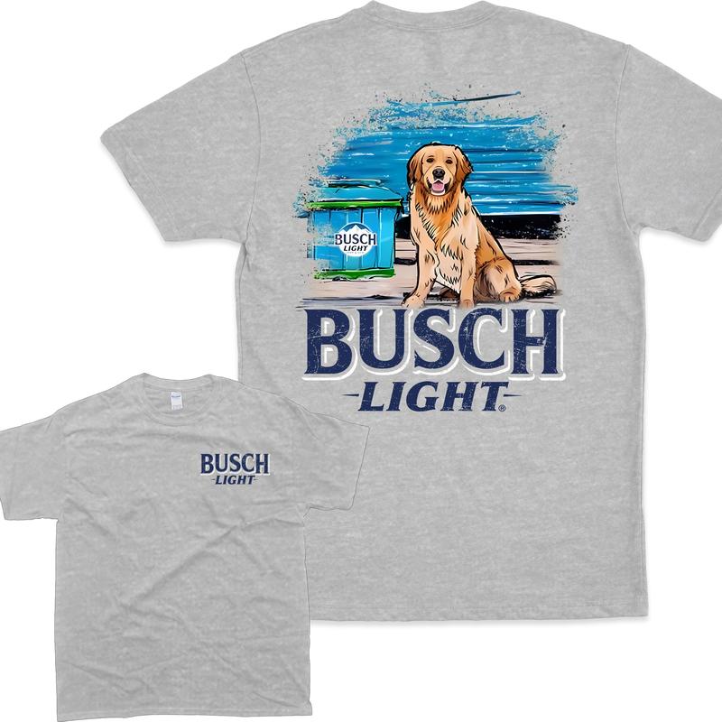 Limited Busch Light Men Best Friend 2 Sided T-shirt, Busch Light T-shirt Full Color For Men And Women Cotton Classic Menswear Top Graphics