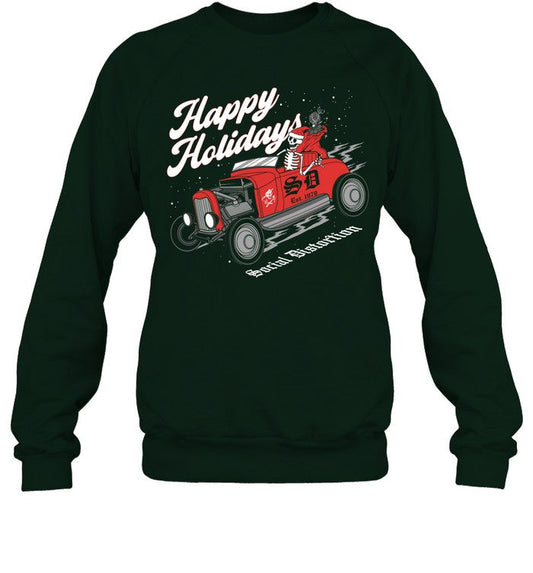 Happy Holidays 2023 Social Distortion Skelly Saltbox Sleigh T-Shirt