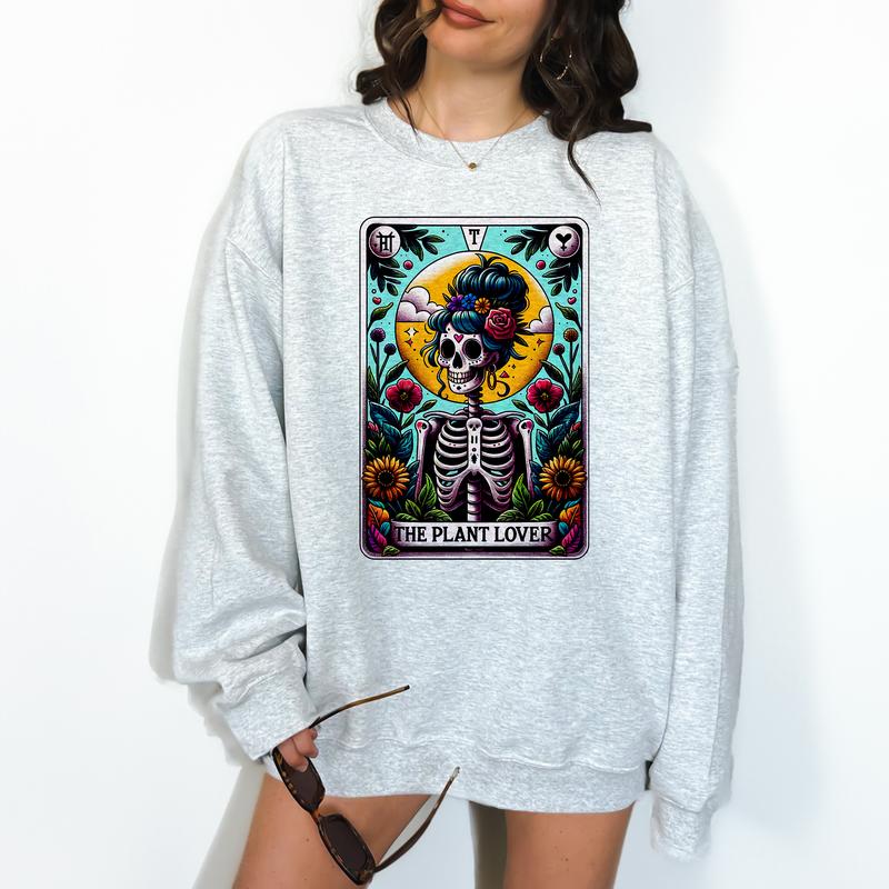 The Plant Lover Tarot- Unisex Crewneck Sweatshirt - Print is Sublimation, Christmas Crewneck, Gift Idea, Relaxed Fit, Casual Apparel