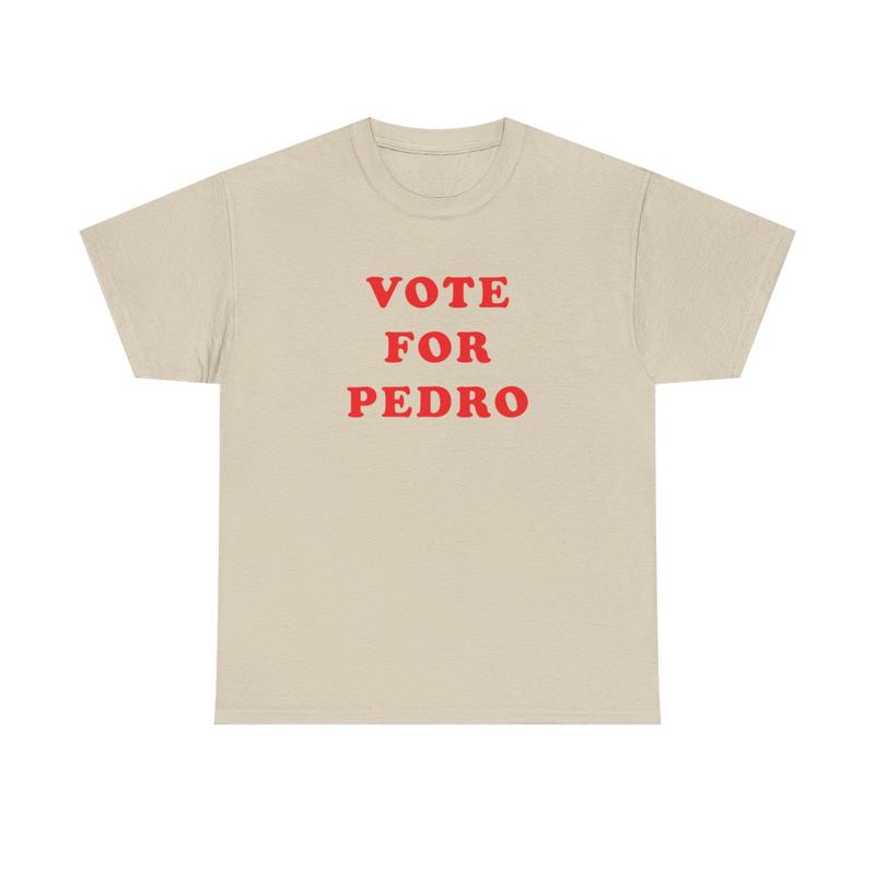Vote for Pedro Unisex Heavy Cotton Tee - Napoleon Dynamite Shirt - Funny Shirt - Comedy Shirt - Movie Shirt - Gift for Men and Women Casual Classic Menswear Retro Streetwear