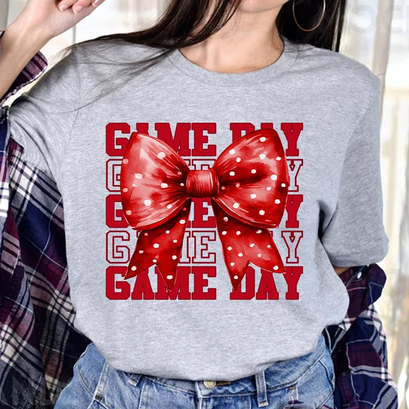 Game Day Shirt, Coquette Bow Shirt, Touchdown Season, Fall Graphic Tee, Autumn Shirt, Shirt for Women, Football Mama, Football Season