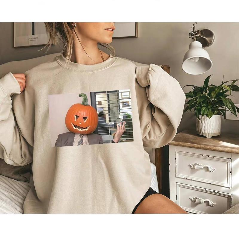 Dwight Pumpkin Head Crewneck, Office Halloween Shirt, Pumpkin Head Sweatshirt, The Office, Dwight Schrute, Funny Halloween Shirt