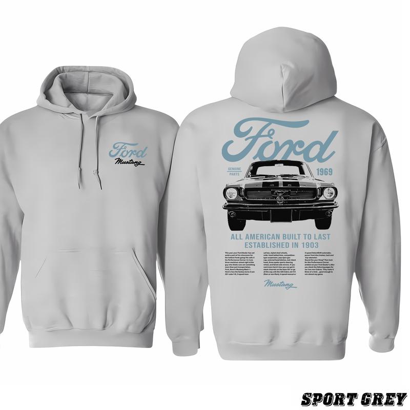 Ford Mens T-shirt Mustang Built To Last Cotton Short Sleeve Tee Hoodie, Casual Yet Chic, Discover Your Fashion Style, Menswear Unisex, Classic Cotton