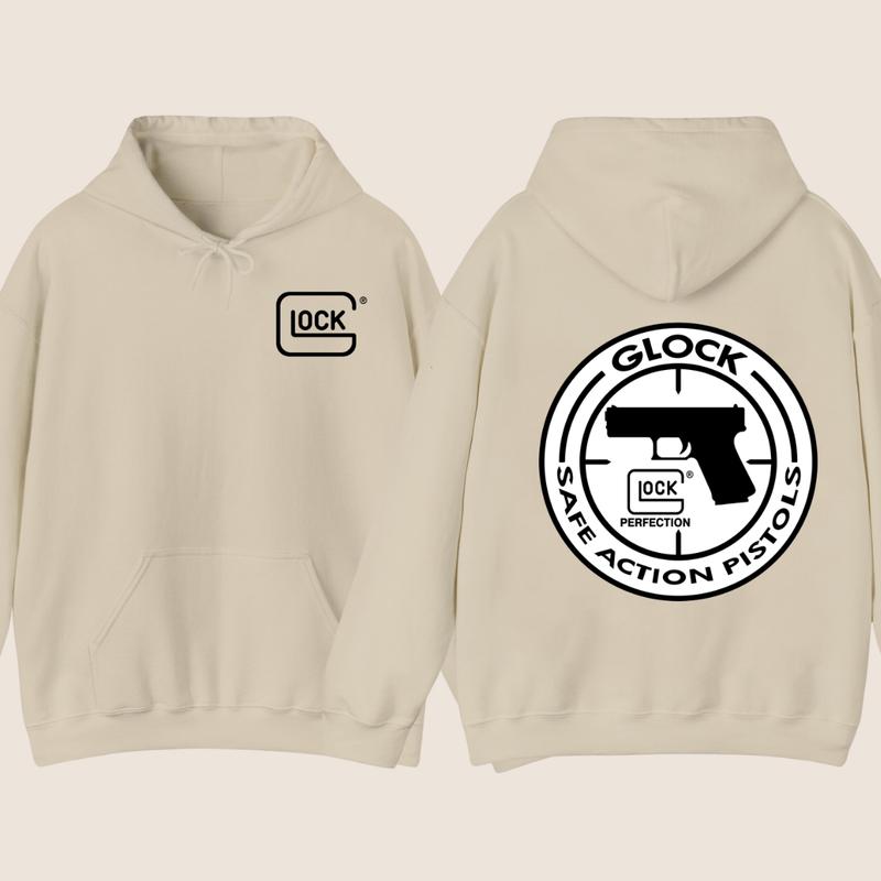 GLOCK Hoodie - Glock safe action... Sweaters - Double side Hoodie - Menswear - Womenswear -Men's Tops Hoodie  - Unisex SweatShirt - Glock Shirt