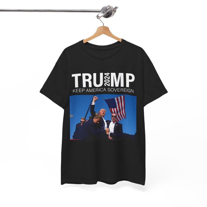 Trump 2024 - Trump Rally Shooter Tshirt - Trump You Missed - Trump Survived - USA Freedom - Donald J. Trump Unisex Heavy Cotton Tee