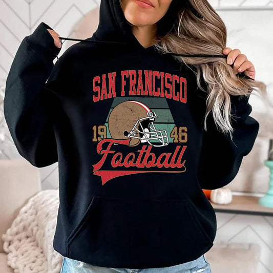 San Francisco Vintage Football Hoodie, Classic Sport Theme Crewneck, Vintage Football Gift for Sports Fans, Unisex T-Shirt, Gift for Fans