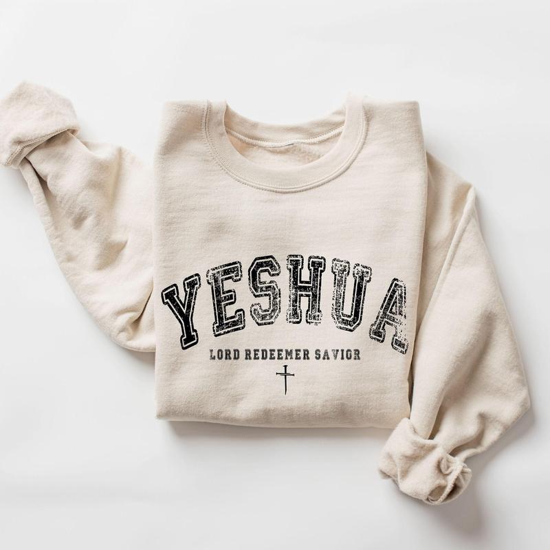 Vintage Yeshua Sweatshirt, Christian Yeshua Sweatshirt, Religious Sweatshirt, Aesthetic Faith Clothing, Jesus Apparel, Bible Verse Sweater, Cotton Rou