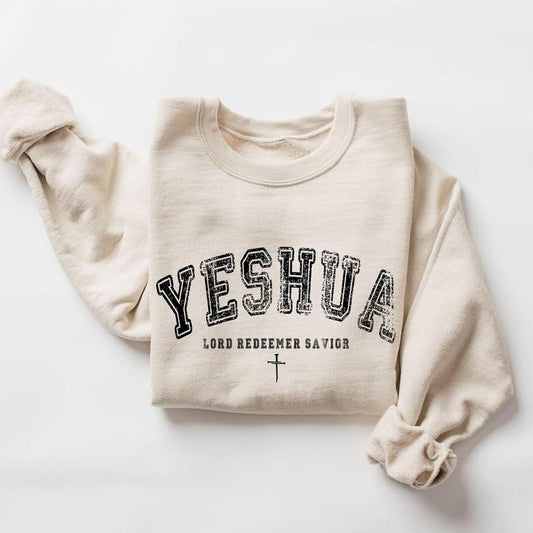 Vintage Yeshua Sweatshirt, Christian Yeshua Sweatshirt, Religious Sweatshirt, Aesthetic Faith Clothing, Jesus Apparel, Bible Verse Sweater, Cotton Rou