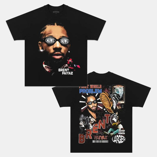 BRENT FAIYAZ V2 Double Printed Short Sleeve Tee Cotton Vintage Shirt To Match Sneaker Hiphop Clothing Rapper Merch Shirt, Hiphop Tour Concert 2024, Gi