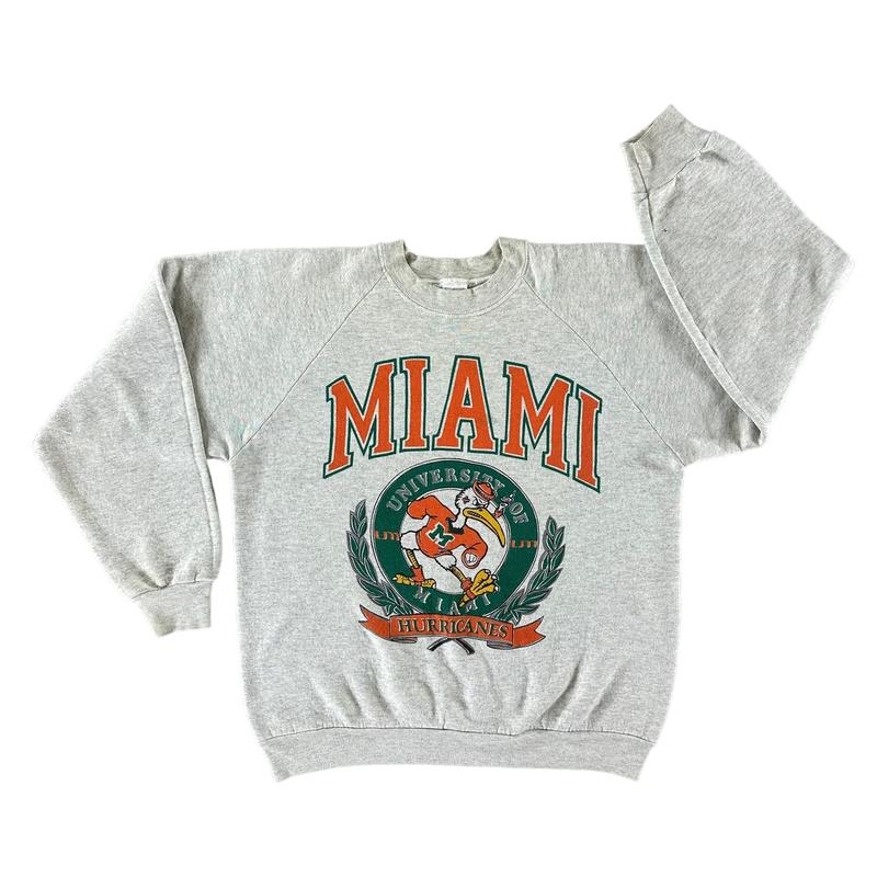 Vintage 1990s University of Miami Unisex t-shirt, sweatshirt, hoodie Cotton Menswear