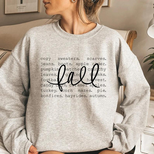 Fall Words Sweatshirt, Fall Sweatshirt for Women, Hello Fall Crewneck, Autumn Sweatshirt, Fall Graphic