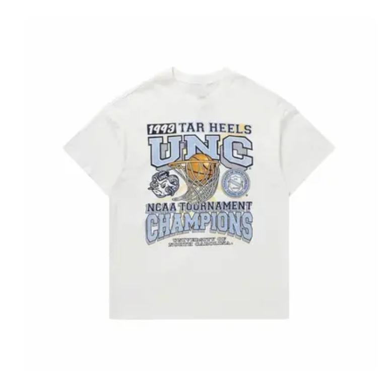 University Of North Carolina Tournament Champs NCAA Merch Menswear Top Underwear Tshirt Streetwear Man Tropical Crewneck Shortsleeve Round Neck Casual