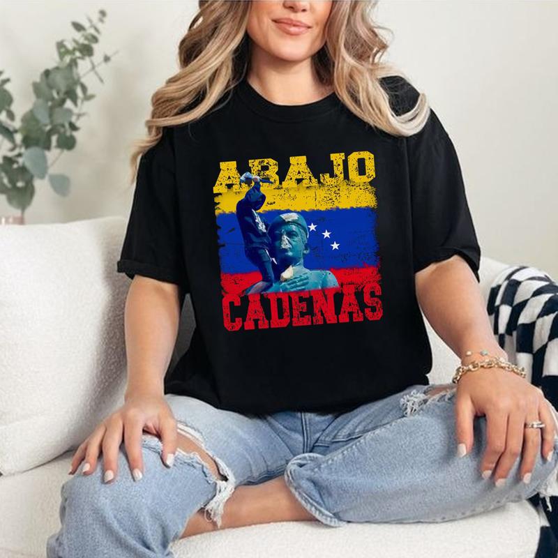 Abajo Cadenas Venezuela Shirt, Hasta el Final Shirt, Venezuela Libre Shirt, Unisex Cotton Shirt, Full Size Full Color