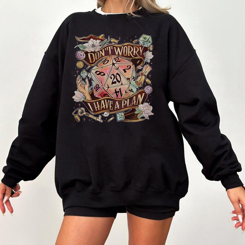 Don't Worry I Have A Plan Sweatshirt, D20 Dice Tshirt, Dnd Fan Crewneck, Gifts For Gamer, D&D T-Shirt, Gamer Tee, Gift For Him