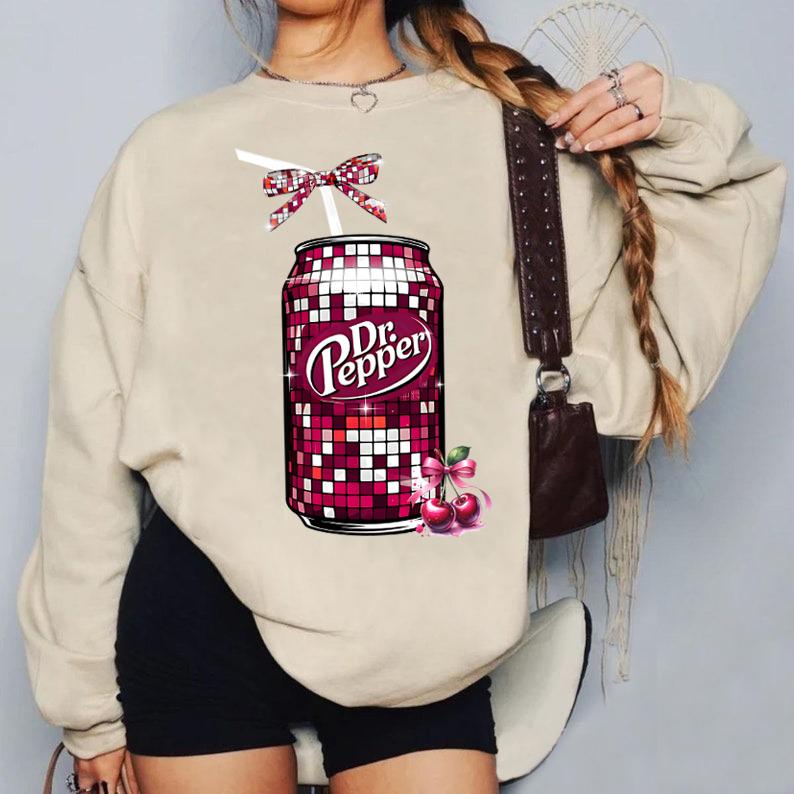 Coquette Dr Pepper Cherry Sweatshirt, Dr Pepper Shirt, Trendy Soda Tee, Dr Pepper Lover Gift, Dr Pepper Hoodie, I Need A Dr Pepper Sweatshirt, Soda Lo